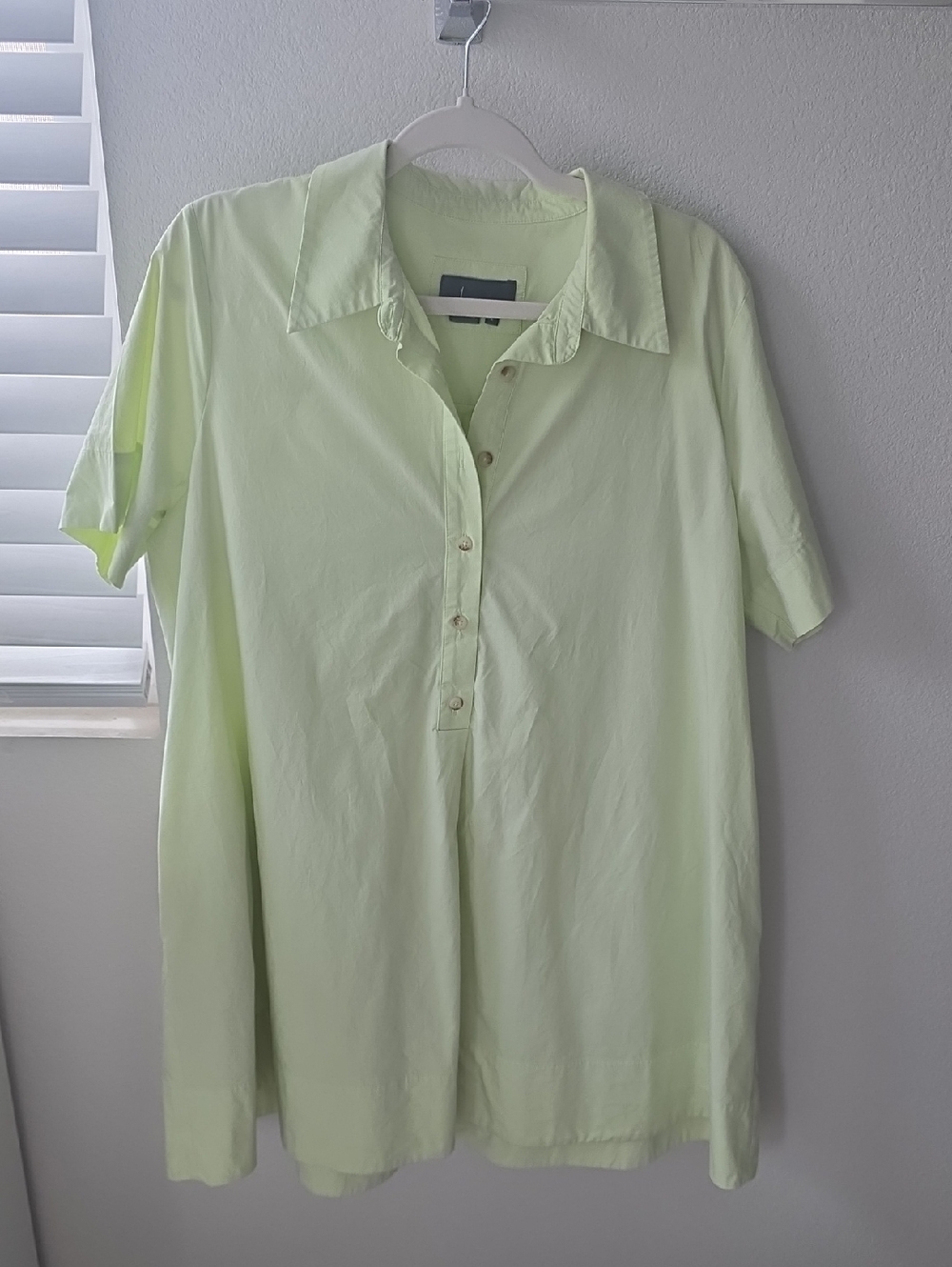 Anthropologie Lime Green Oversized Shirt Dress Size Large